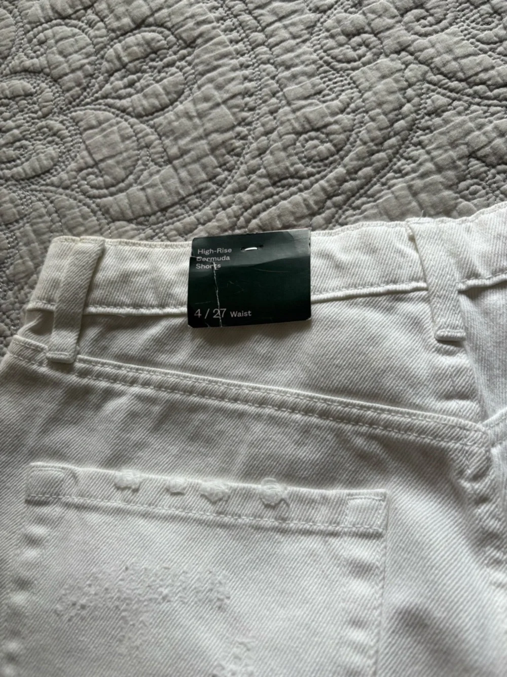wild fable White Distressed High-Rise Bermuda Shorts - Picture 4 of 4